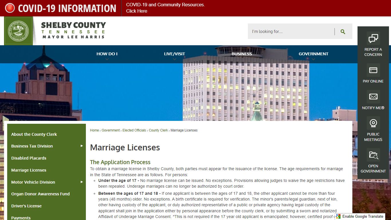 Marriage Licenses | Shelby County, TN - Official Website