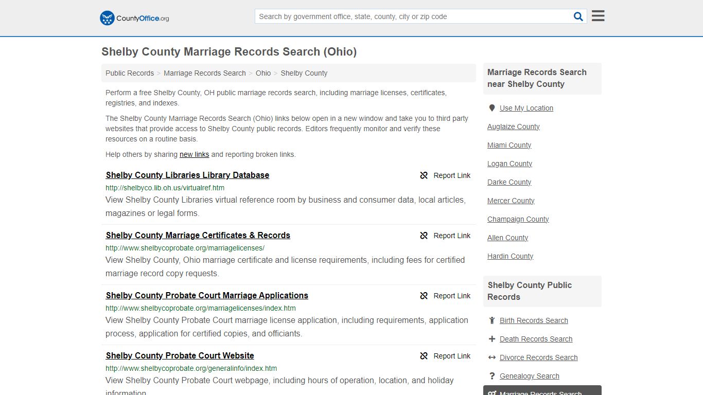 Marriage Records Search - Shelby County, OH (Marriage Licenses ...